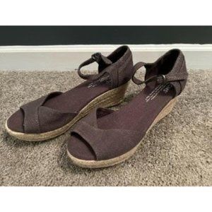 Tom's Sandal 5.5 Cork Wedge Platform Espadrilles Ankle Strap NWOT